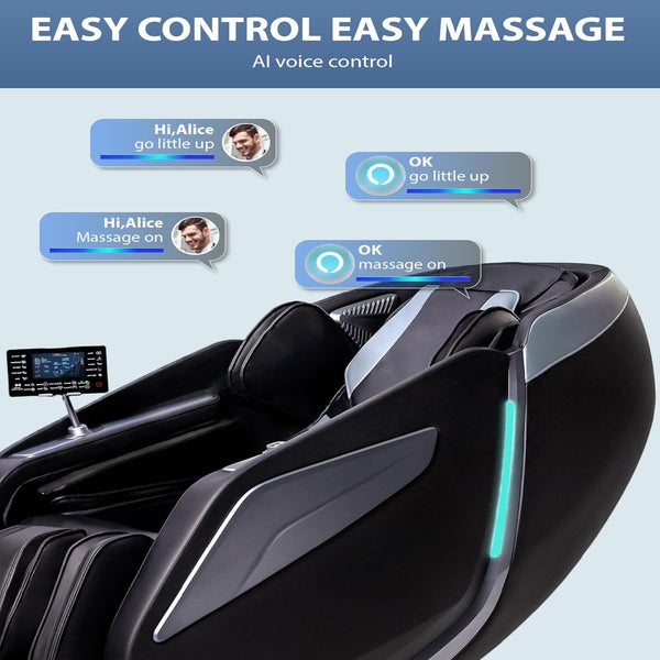 Massage Chair Designed for Full Body Relaxation, 4D Technology, SL Track System, Zero Gravity Recline