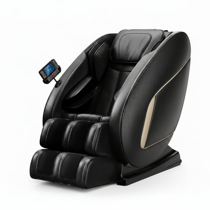 Massage Chair Neck Massager with Zero Gravity Heating Bluetooth Functions (Black)