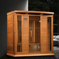 Infrared Sauna Built for Home Wellness, 4-Person Cedar Construction, Zero EMF Technology, Bluetooth Audio