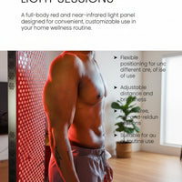 Red Light Therapy Panel Built for Full Body Coverage, 630nm-850nm Wavelengths, 300 Quad Chip LEDs, Touchscreen Control