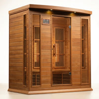 Dynamic Infrared Saunas 4 - Person Indoor Bluetooth Compatible FAR Infrared Sauna in Cedar — Studio Shot
