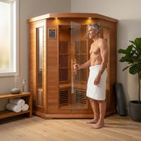 Dynamic Infrared Saunas 4 - Person Indoor Bluetooth Compatible FAR Infrared Sauna in Cedar — Lifestyle
