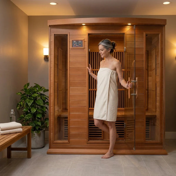 Infrared Sauna Built for Home Wellness, 4-Person Cedar Construction, Zero EMF Technology, Bluetooth Audio